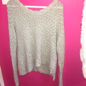 Urban Outfitters Teal Knit Stressed Sweater