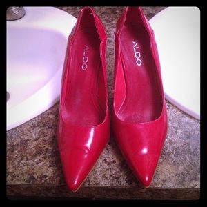 Size 7 ALDO RED HIGH HEELS