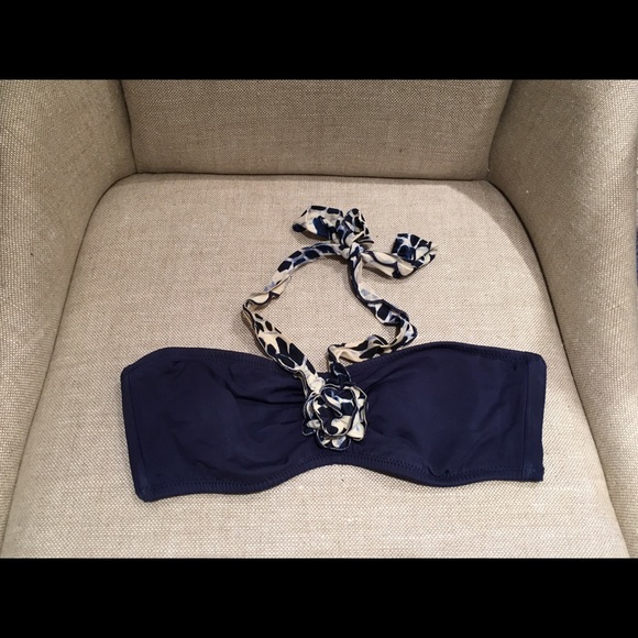 Becca navy bandeau swim top