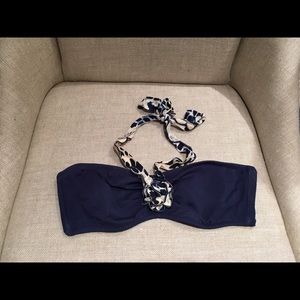 Becca navy bandeau swim top