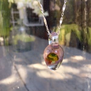 🆕Glass Mushroom Pendant Necklace