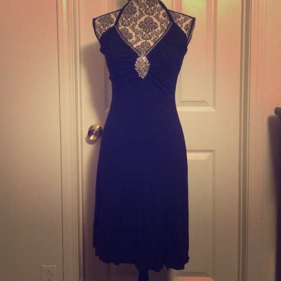 Black Guess? Dress w/rhinestone trim