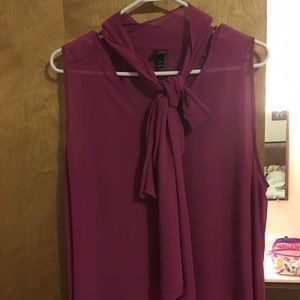 Fuchsia tie neck chiffon SZ 20