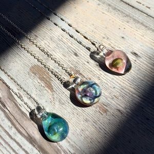 🆕Glass Psychedelic Pendant Necklace