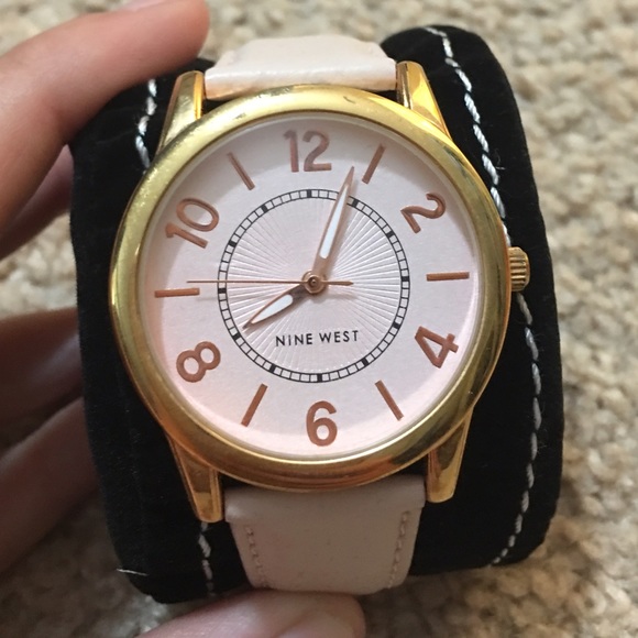 Nine West light pink/gold watch