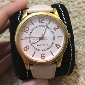 Nine West light pink/gold watch