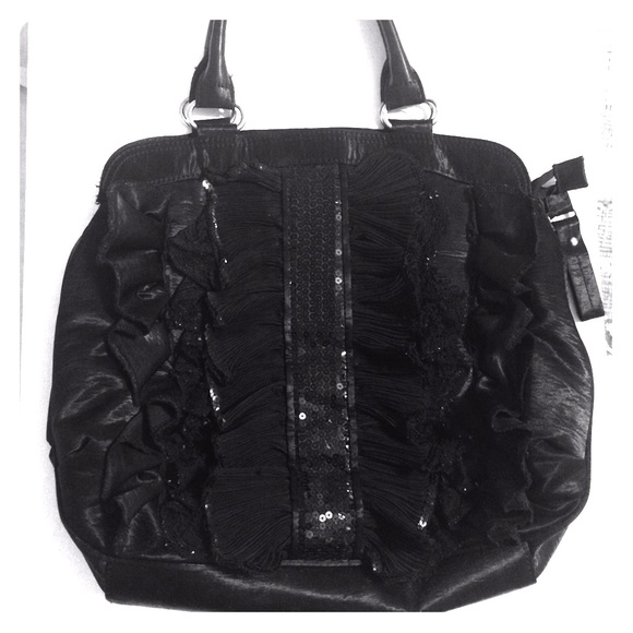 Black bag with romantic lace layering