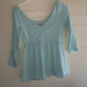 XS Hollister mint green babydoll shirt!