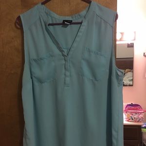 Light blue hi lo SZ 1 tank chiffon