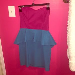 Maroon and dark teal midi bodycon tea party dress