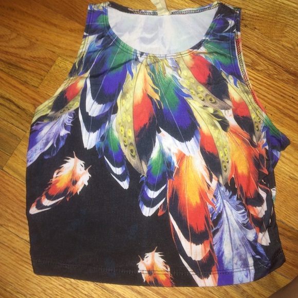 Beautiful feather crop top