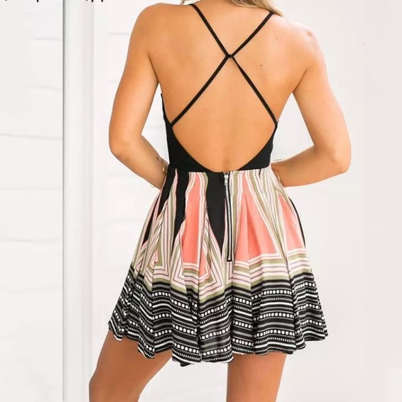 sold Padded Open Back Dress - Picture 3 of 4