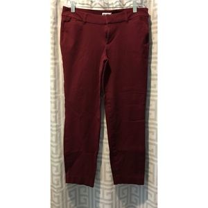 Cropped pants - burgundy