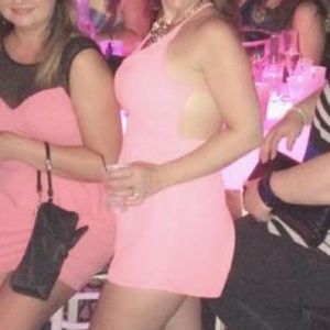 Hot pink/salmon backless romper