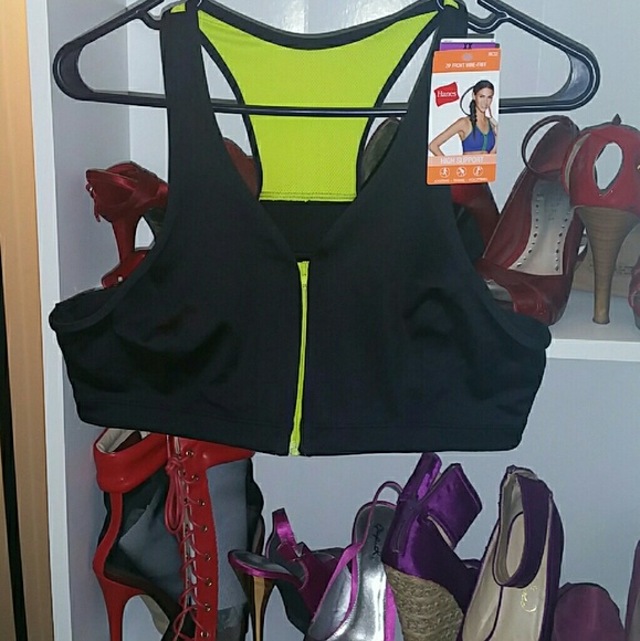 XXL Black Hanes Sports Bra