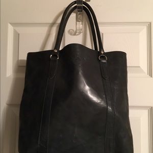 Leather tote bag