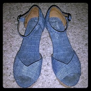 TOMS Chambray Platform Sandals