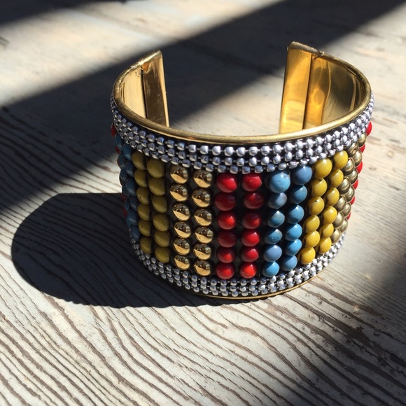 Multi-Colored Studded Boho Cuff - image 1