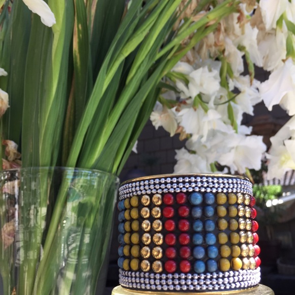 Multi-Colored Studded Boho Cuff - image 3