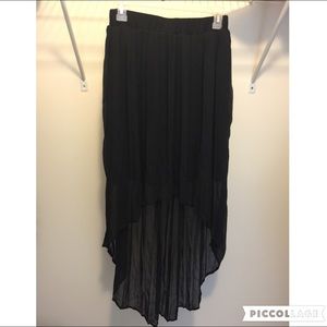 Sheer pleated high low skirt