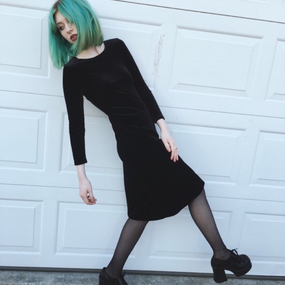 Black velvet dress