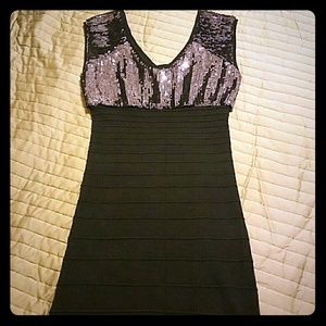 Worn once Guess black sequin dress