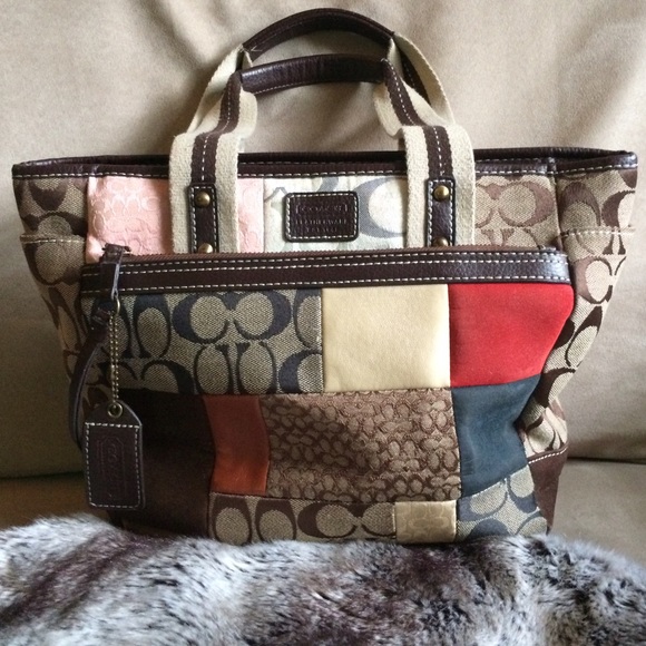 COACH Holiday Patchwork Medium Shoulder or Handbag