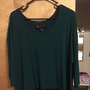 Deep green and black 3/4 sleeve SZ 14/16