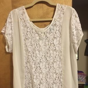 White lace and chiffon short sleeve SZ 1 torrid