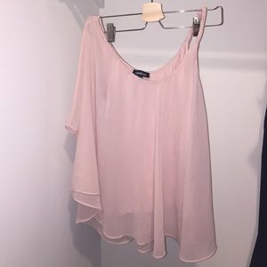 Bebe Blush Pink Asymmetrical Top