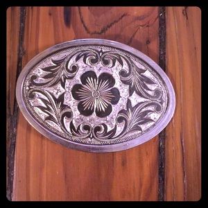Silver belt buckle