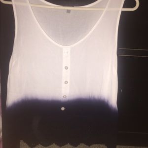 White and blue fade crop top