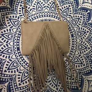 Boutique Suede like Fringe Purse