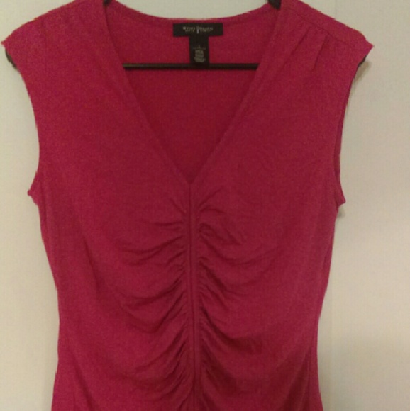 White House black market pink cinched shirt