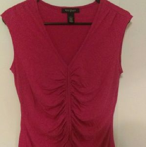 White House black market pink cinched shirt