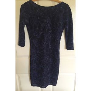 ZARA Midnight Blue Open Back Cocktail Dress S