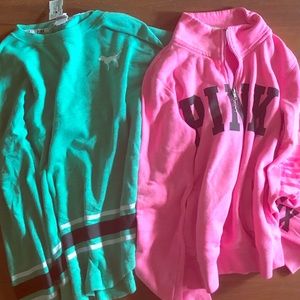 2 pink Victoria's Secret sweatshirts 2 for 40$