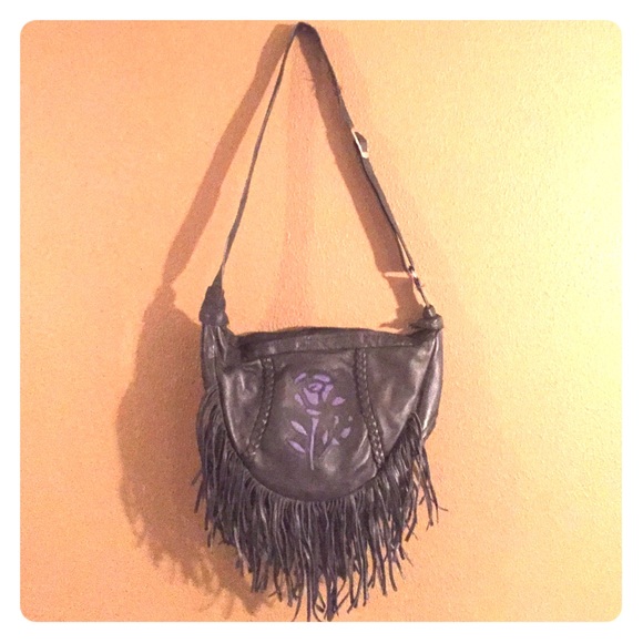 Vintage Handbags - Vintage leather fringe bag