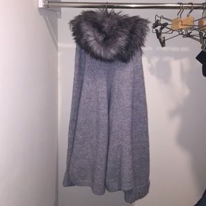 Michael Kors Grey Sweater W/ Detachable Faux Scarf