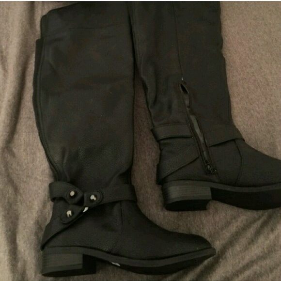 Knee high black boots