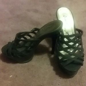 Black criss cross heels