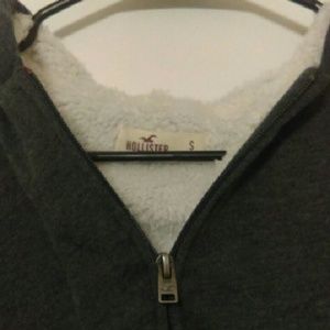 Hollister fluffy zip up jacket