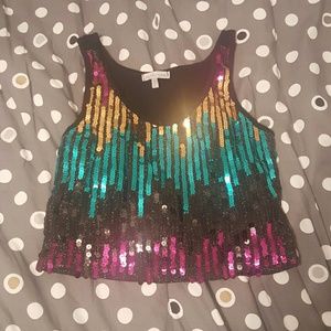 Sequin crop top