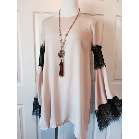 PINK LACE TUNIC/MINI DRES - Picture 4 of 4