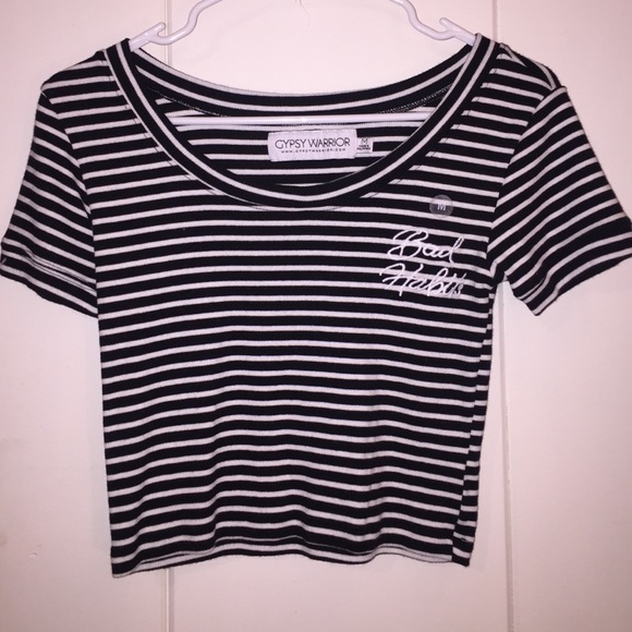 Bad Habits Striped Crop Top