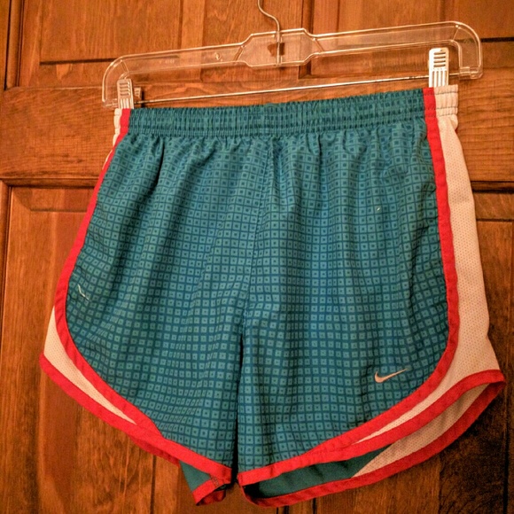 Red, white, and blue nike athletic shorts