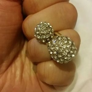 Crystal Double Diamond Ball Ring
