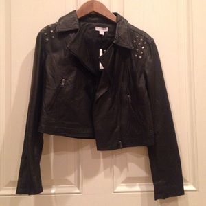 Black leather jacket