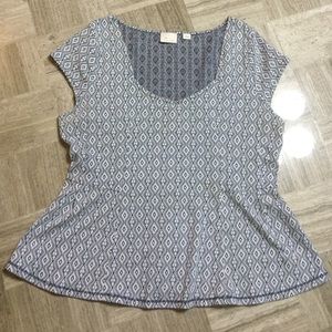 Anthropology peplum patterned top