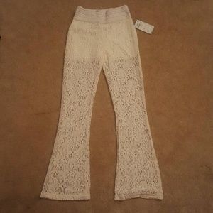 White lace pants